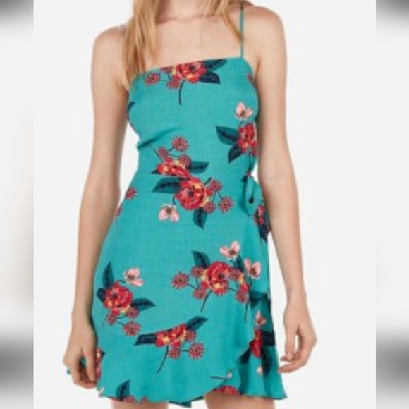 Express Blue Strapless Sundress for Casual Occasions - Picture 1 of 5